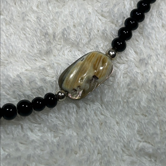 Abalone accent beaded anklet circle barrel closure - Picture 5 of 6